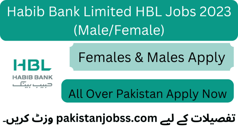 Habib Bank Limited HBL Jobs 2023 (Male/Female)| Online Apply
