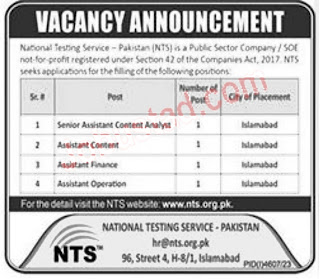 Latest NTS Jobs in Islamabad February 2024 has been announced through Latest advertisement National Testing Service-Pakistan