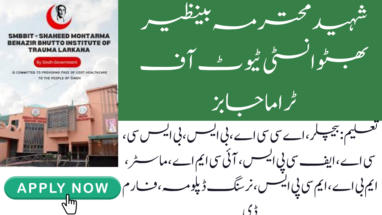 Shaheed Mohtarma Benazir Bhutto Institute Of Trauma Jobs 2024