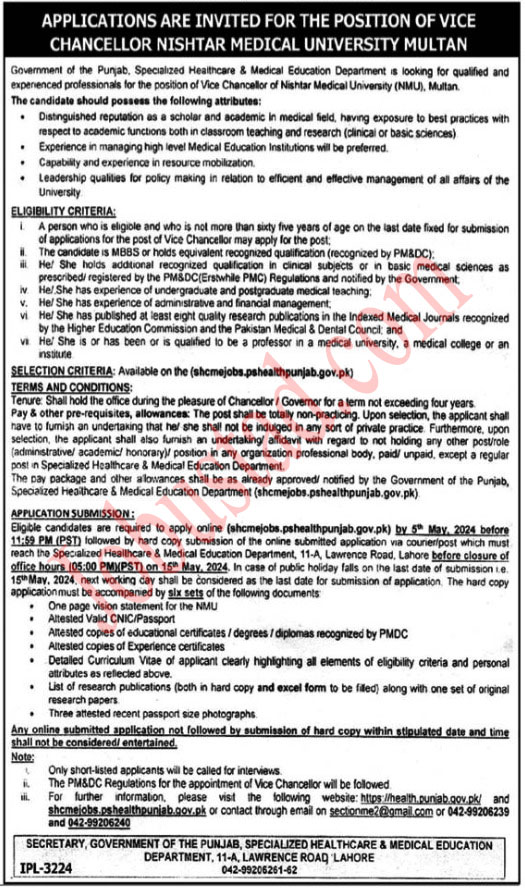 Specialized Healthcare Department Jobs 2024
