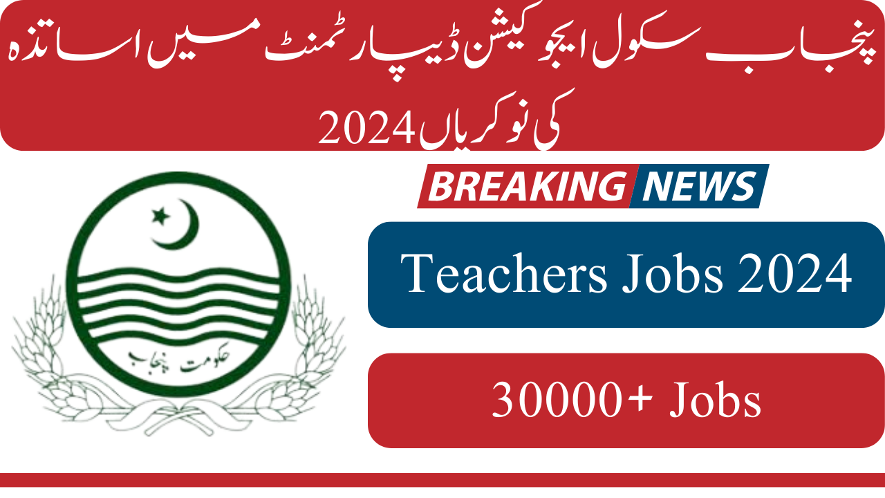 Teachers Jobs 2024 in Punjab School Education Department