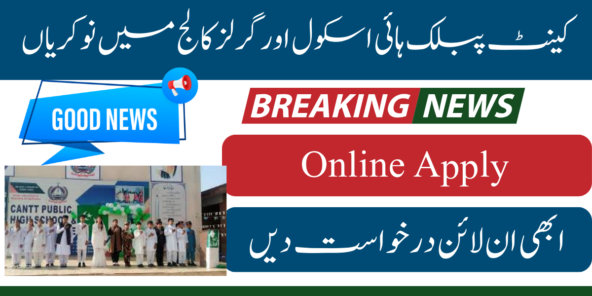 Cantt Public High School and Girls College Jobs 2024